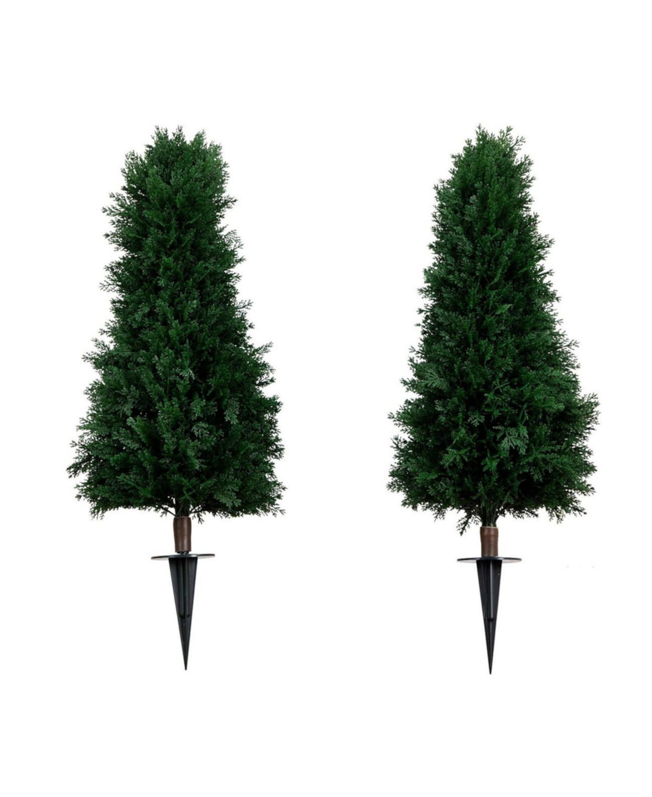 3ft. UV Resistant Artificial Cedar Plant with Integrated Ground Stake Indoor/Outdoor - Set of 2 NEARLY NATURAL