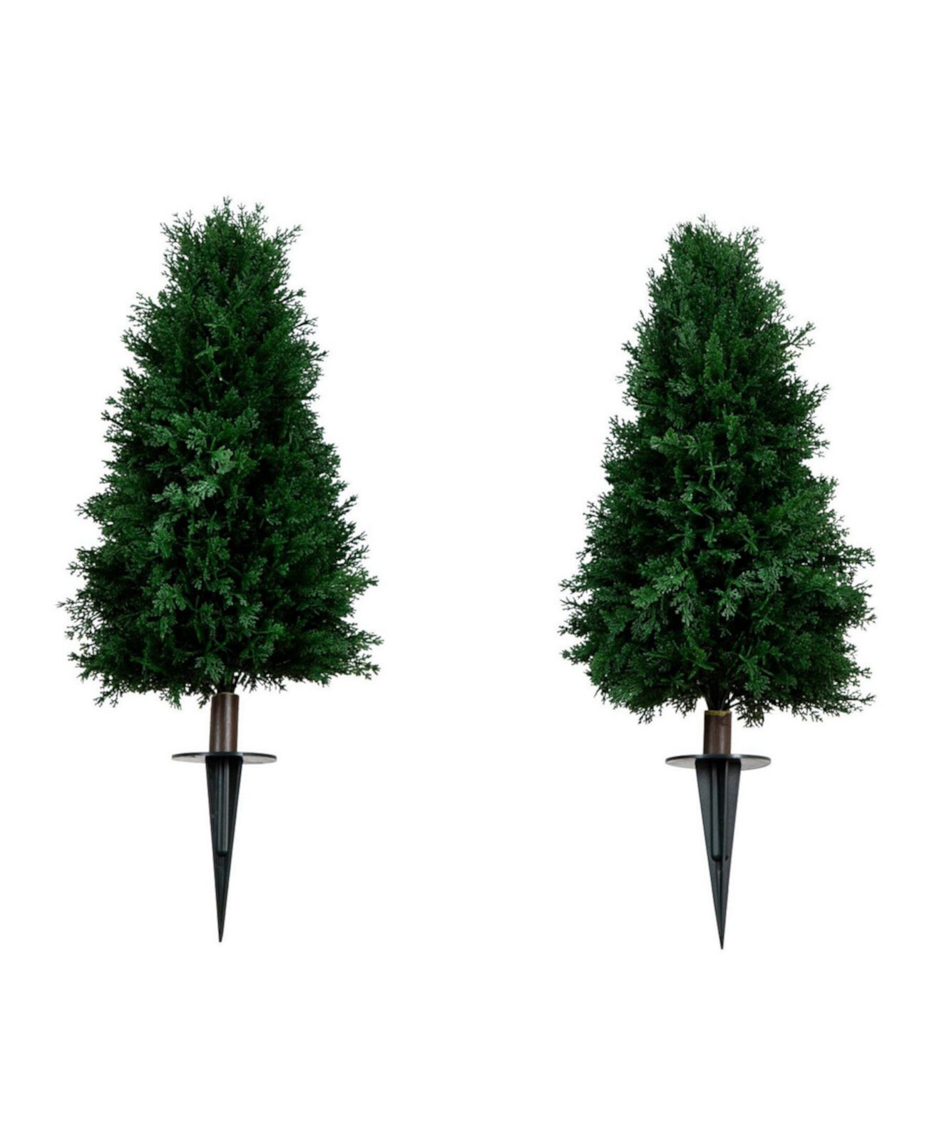 2.5ft. UV Resistant Artificial Cedar Plant with Integrated Ground Stake Indoor/Outdoor - Set of 2 NEARLY NATURAL
