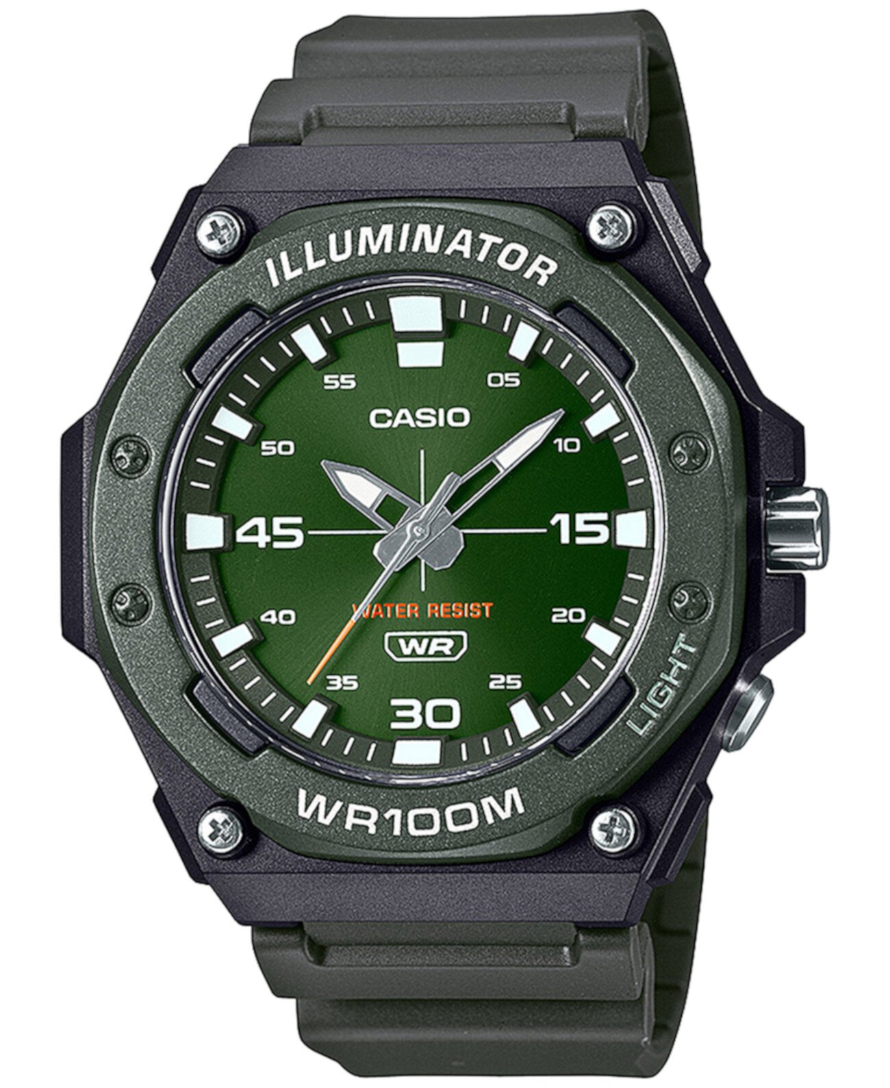 Men's Green Resin Strap Watch 48mm Casio