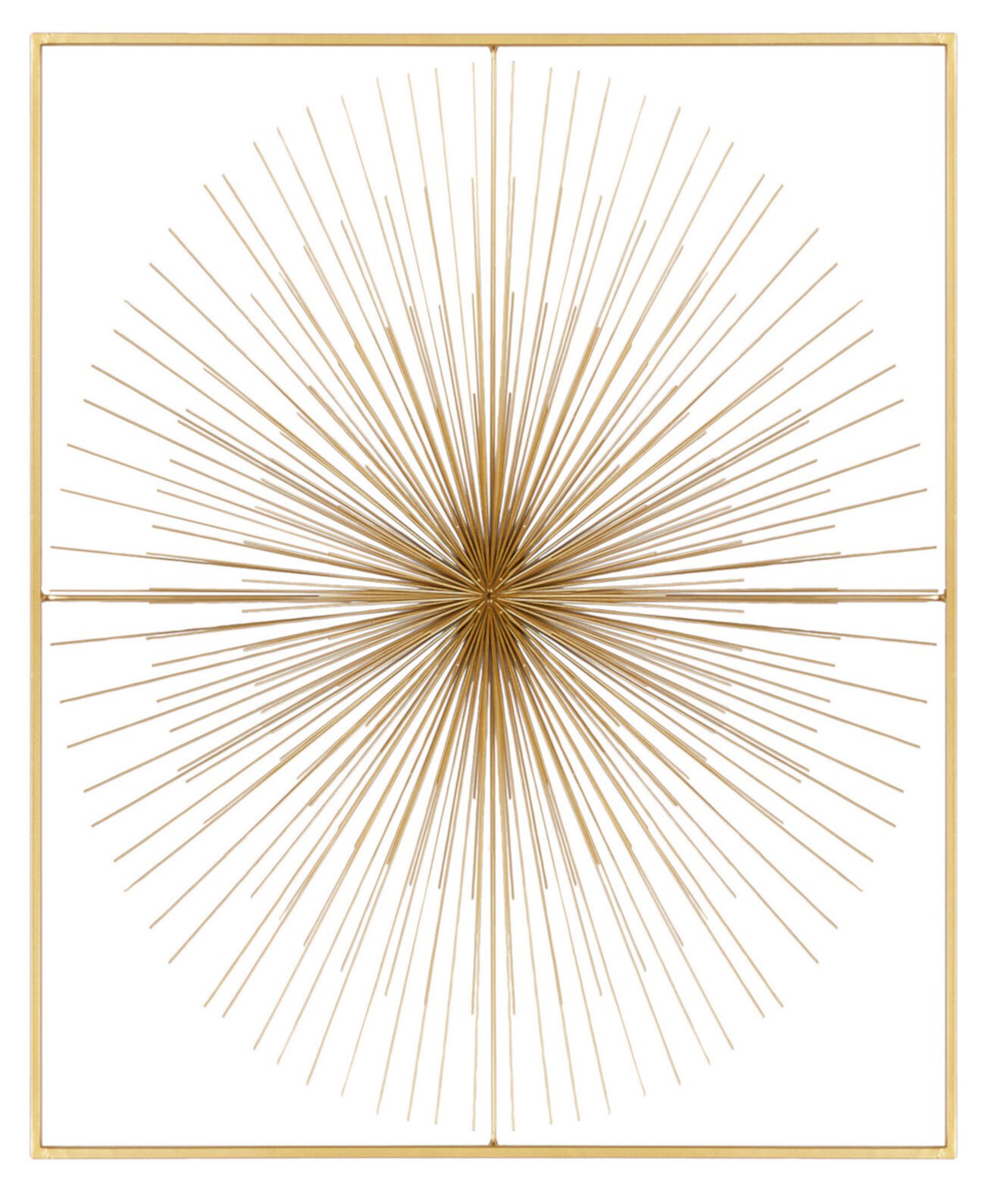 by Cosmopolitan Gold Metal Starburst Large 3D Wall Decor with Square Frame, 36" x 3" x 36" CosmoLiving