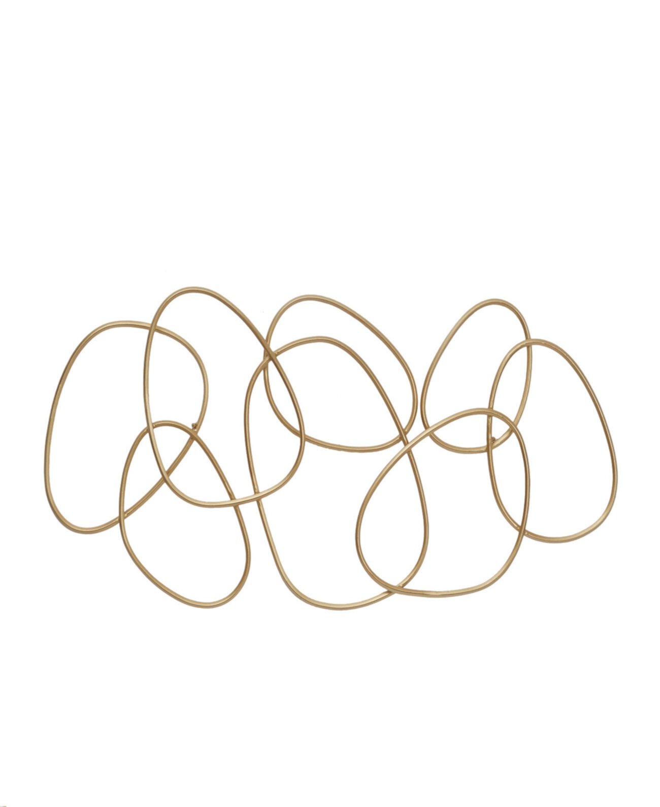 by Cosmopolitan Gold Metal Abstract Interlocking Rings Wall Decor, 43" x 1" x 22" CosmoLiving