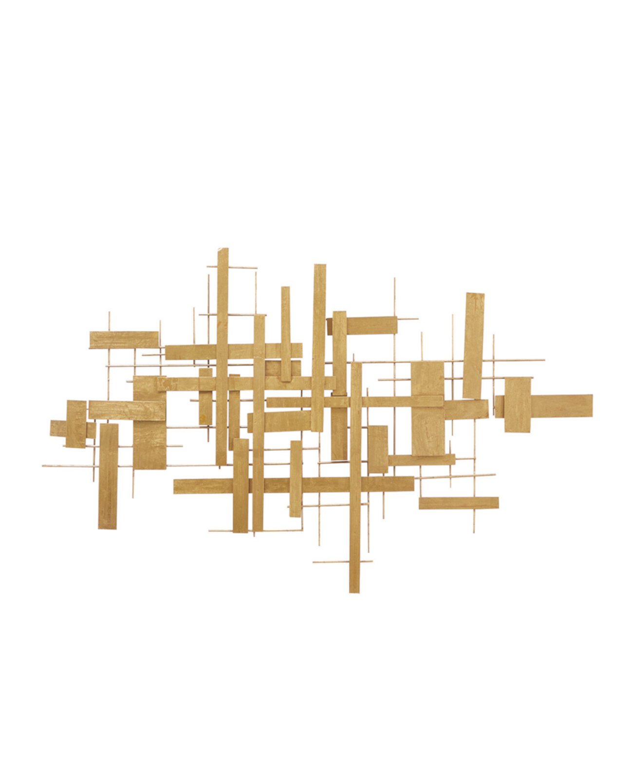 by Cosmopolitan Gold Metal 3D Stripes Geometric Wall Decor 62" x 2" x 32" CosmoLiving