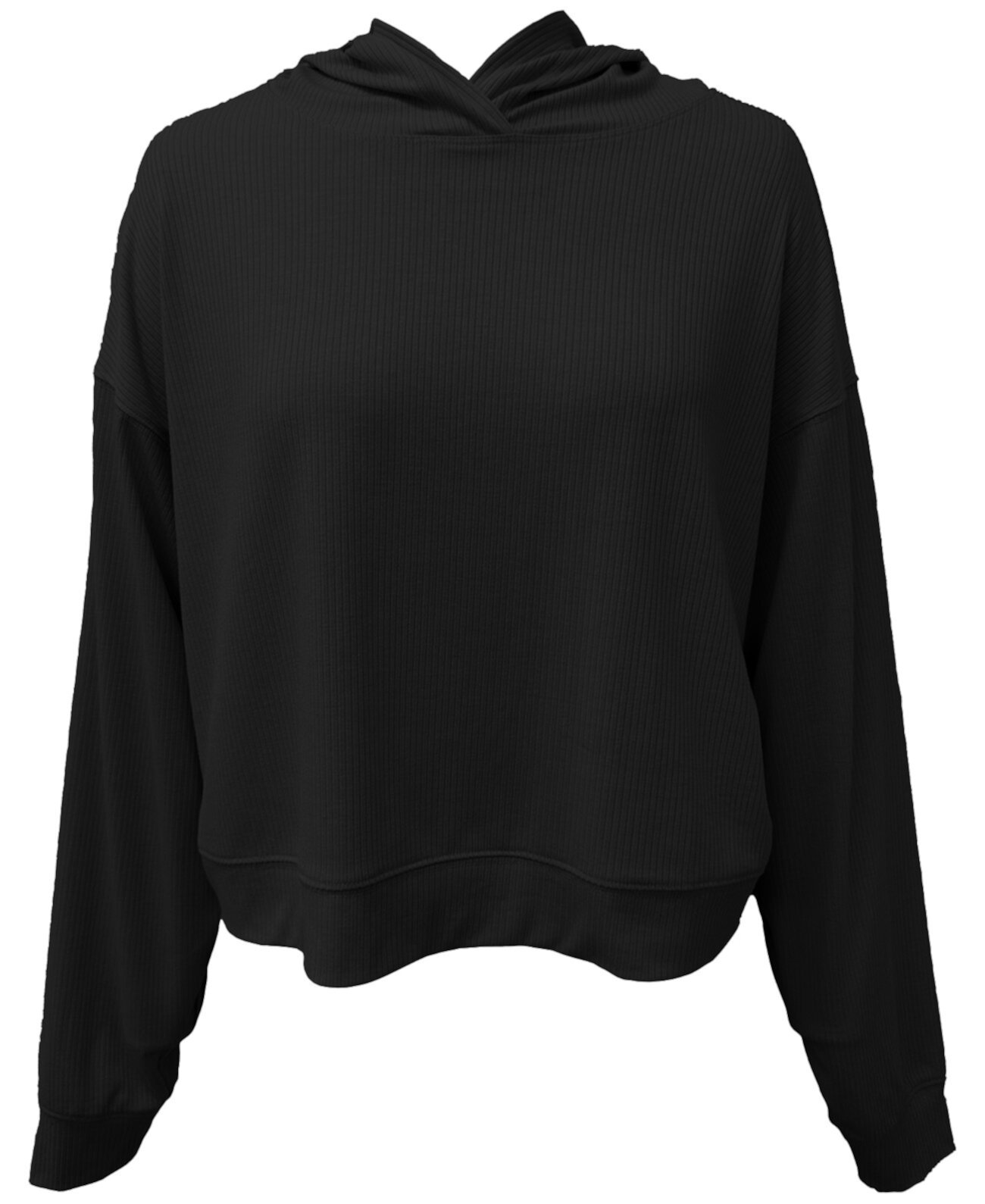 Women's Ribbed Drop-Shoulder Hoodie, Created for Macy's ID Ideology