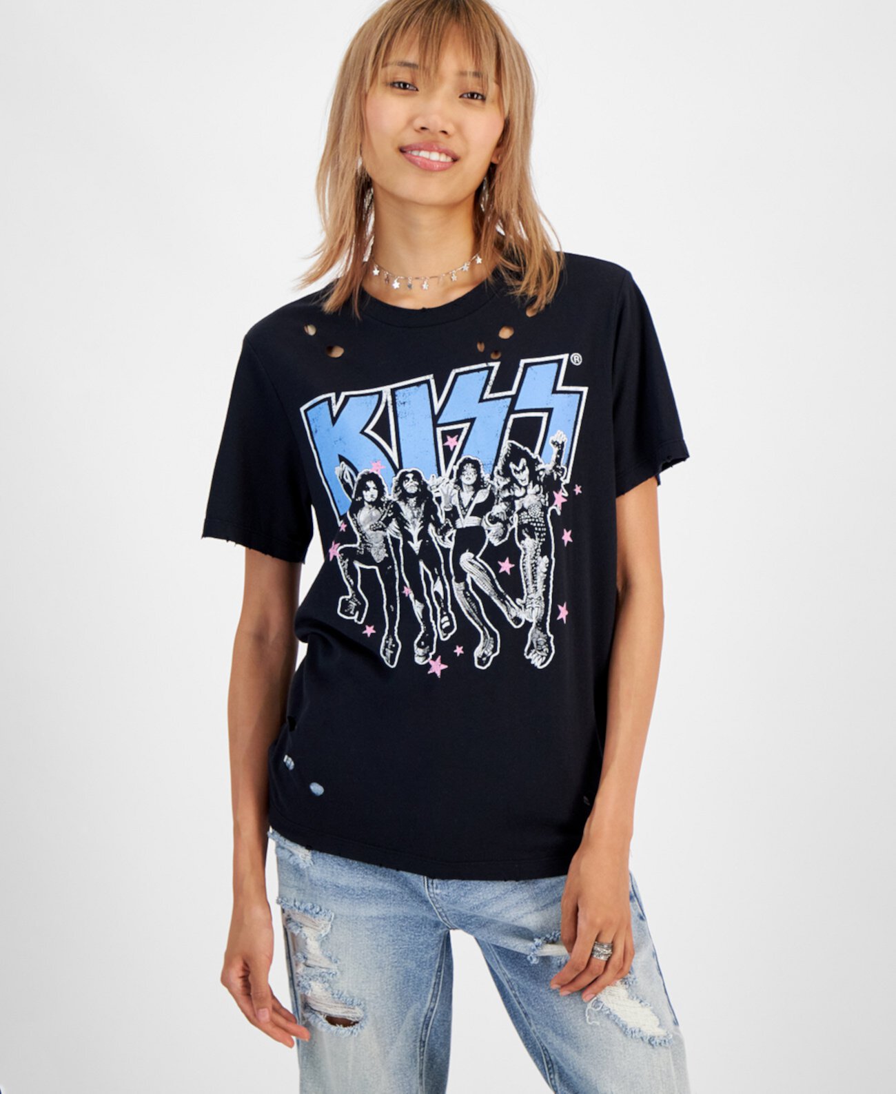 Juniors' Kiss Graphic T-Shirt Grayson Threads, The Label