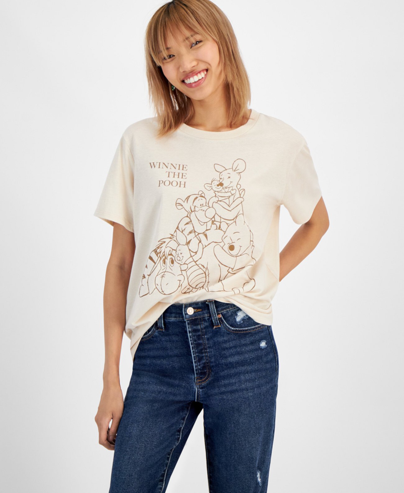 Juniors' Winnie The Pooh Cotton Crewneck Tee Disney