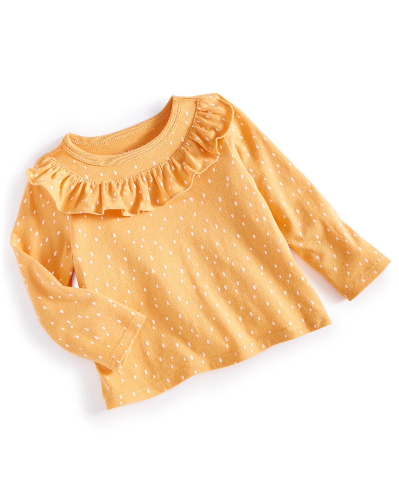 Рубашки First Impressions Для девочек Baby Girls Dot-Print Long-Sleeve Ruffled Top First Impressions