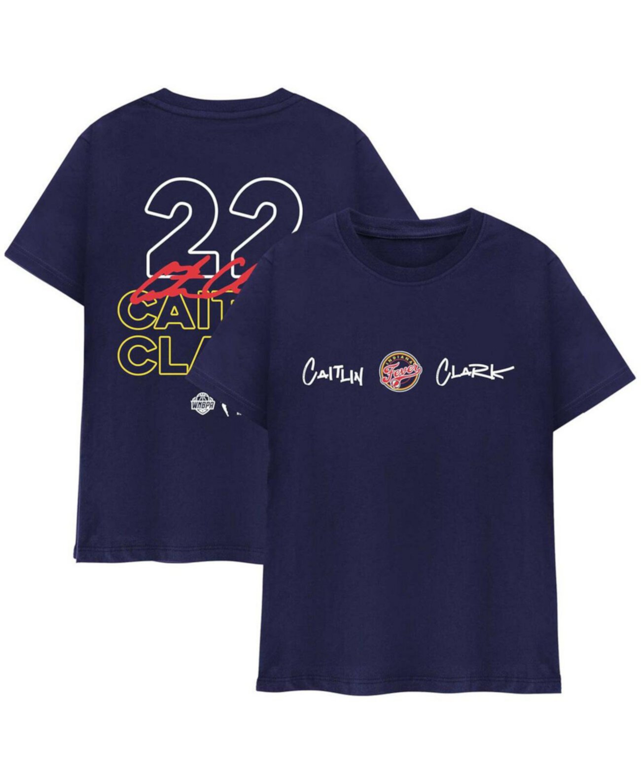 Men's and Women's Caitlin Clark Navy Indiana Fever Player Signature T-Shirt Round21