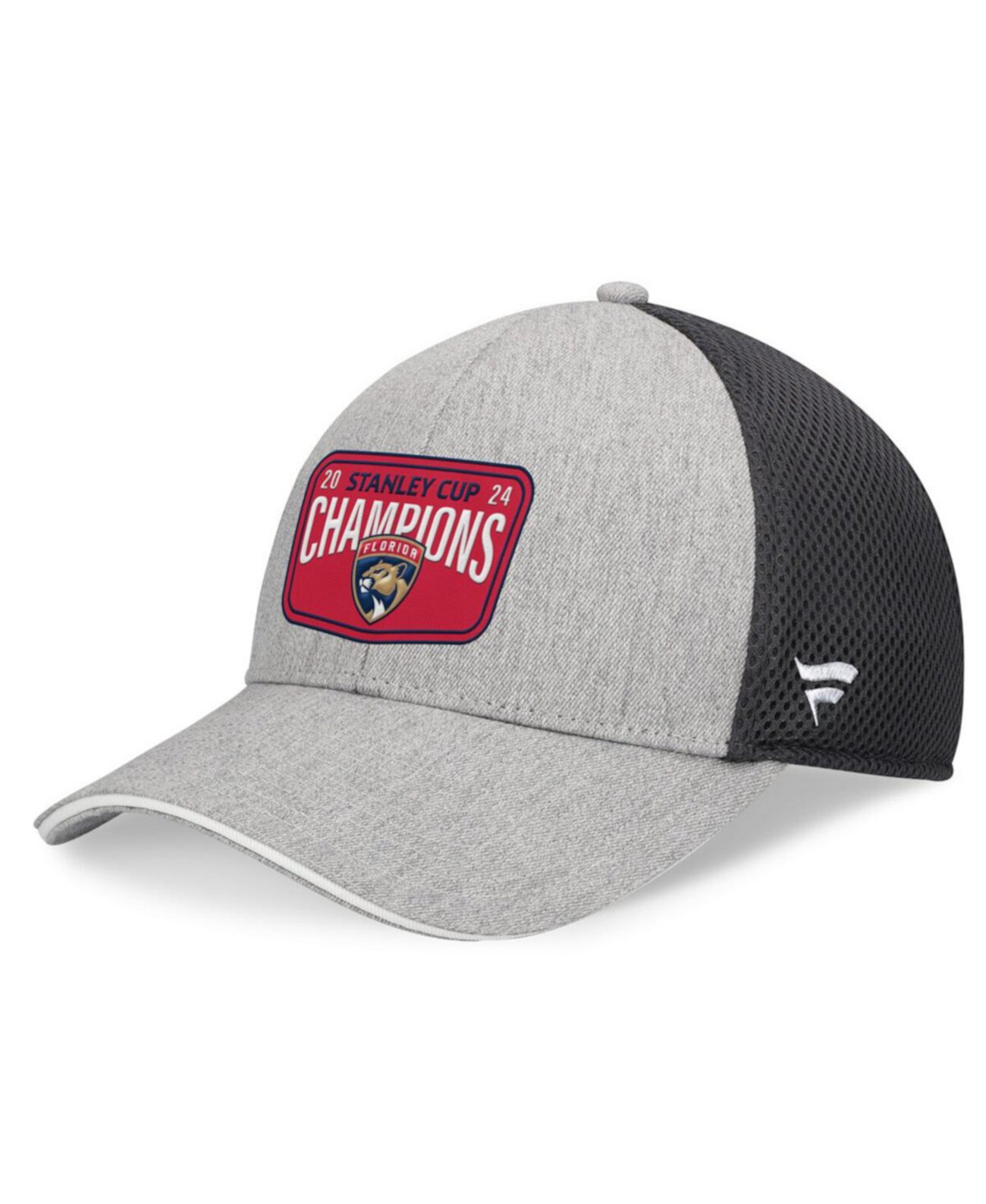 Men's Gray/Charcoal Florida Panthers 2024 Stanley Cup Champions Locker Room Meshback Structured Adjustable Hat Fanatics