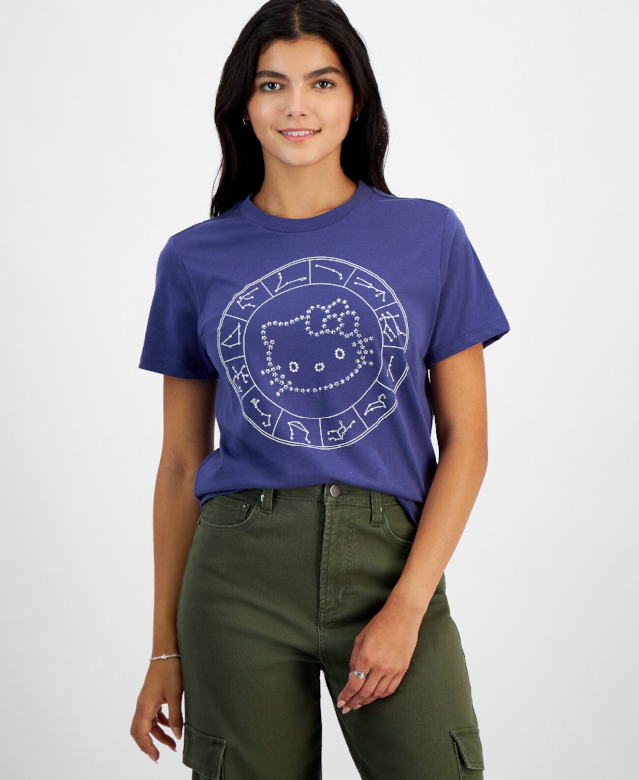 Juniors' Hello Kitty Studded Zodiac T-Shirt Grayson Threads, The Label