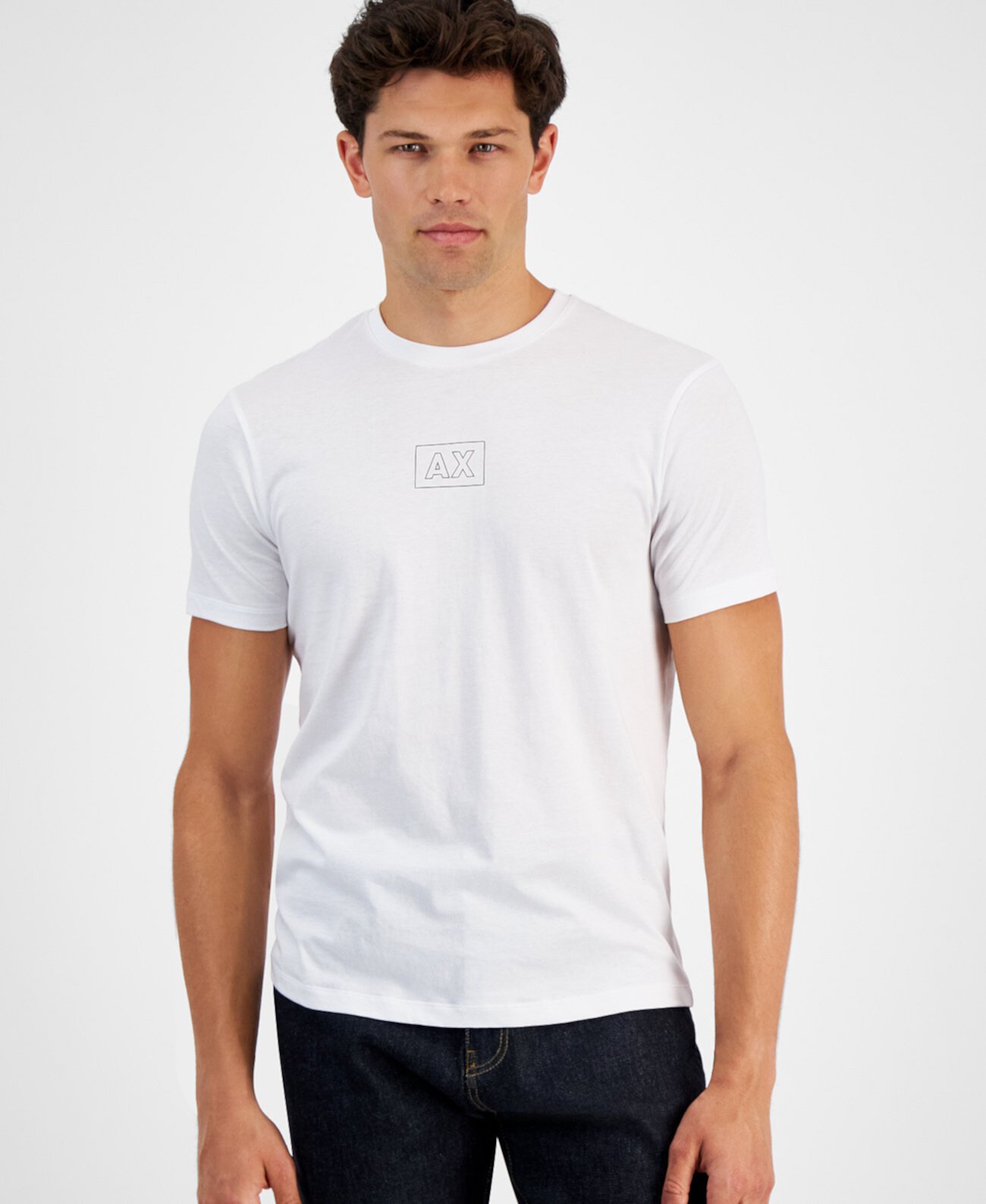 Men's Short Sleeve Crewneck Double Logo T-Shirt, Created for Macy's Armani