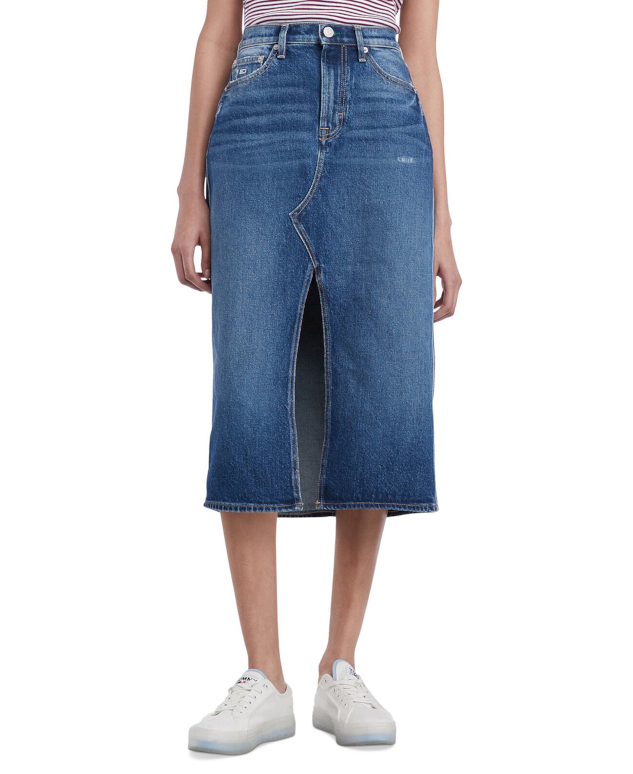 Women's Claire High-Waist Denim Midi Skirt Tommy Jeans