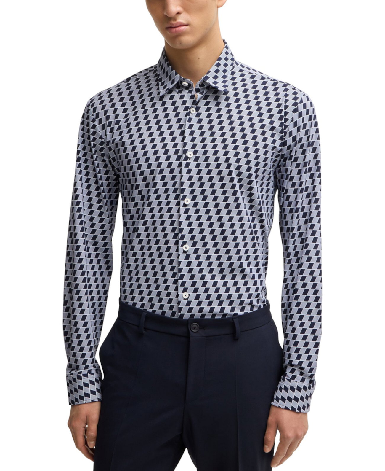 Men's Printed Slim-Fit Dress Shirt BOSS