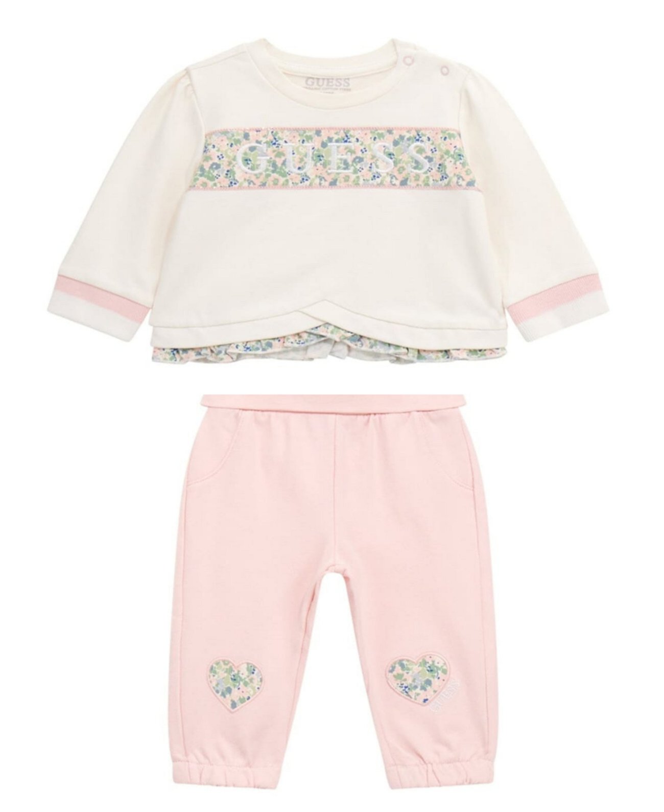 Детский Комплект GUESS Для девочек Baby Girl Long Sleeve Top and Pant Set GUESS