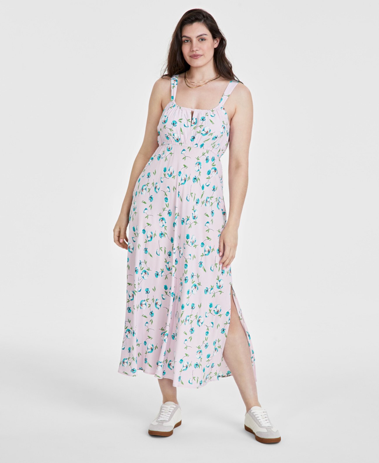 Women's Printed Empire-Waist Midi Dress, Created for Macy's On 34th