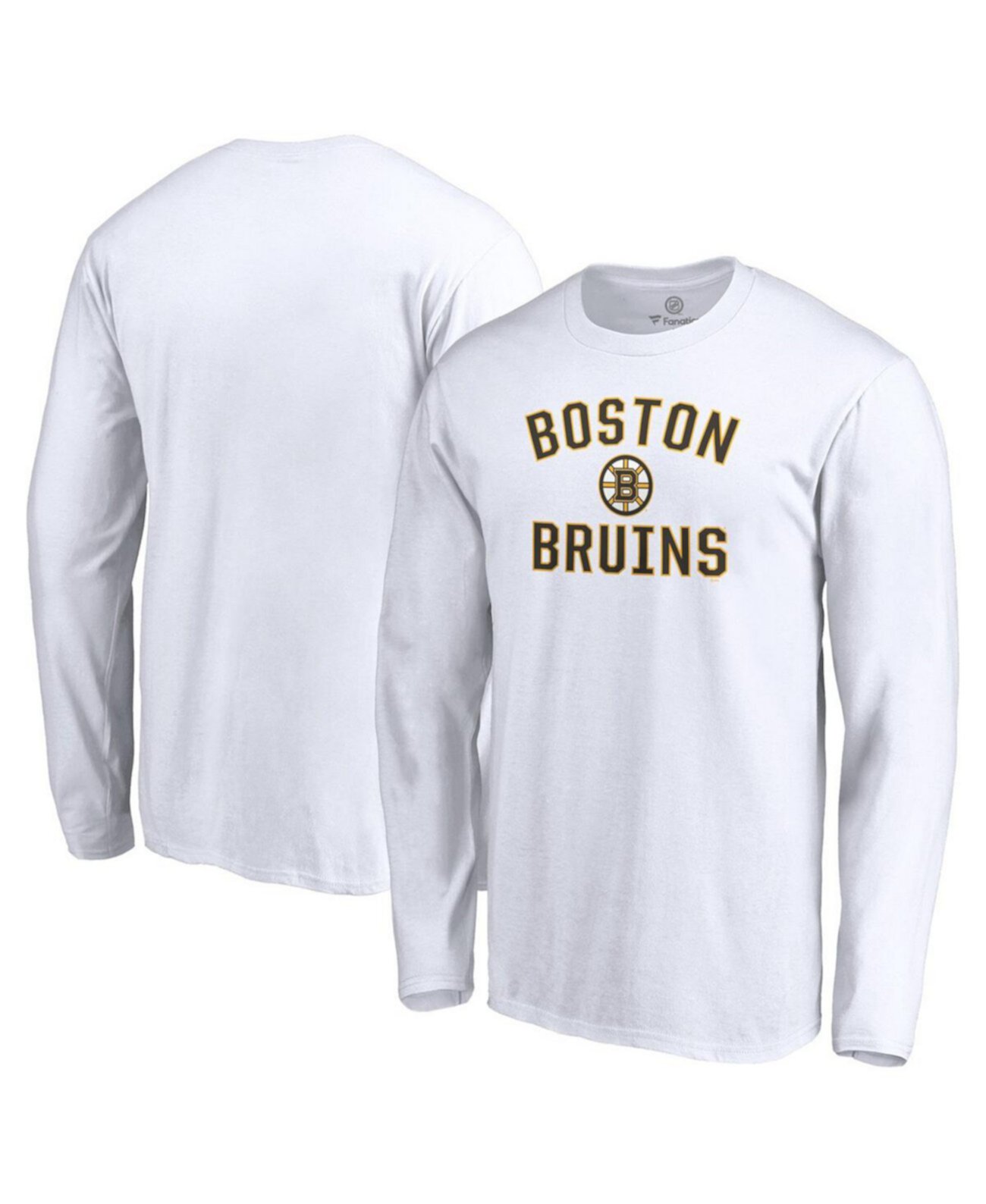 Men's White Boston Bruins Victory Arch Long Sleeve T-shirt Fanatics