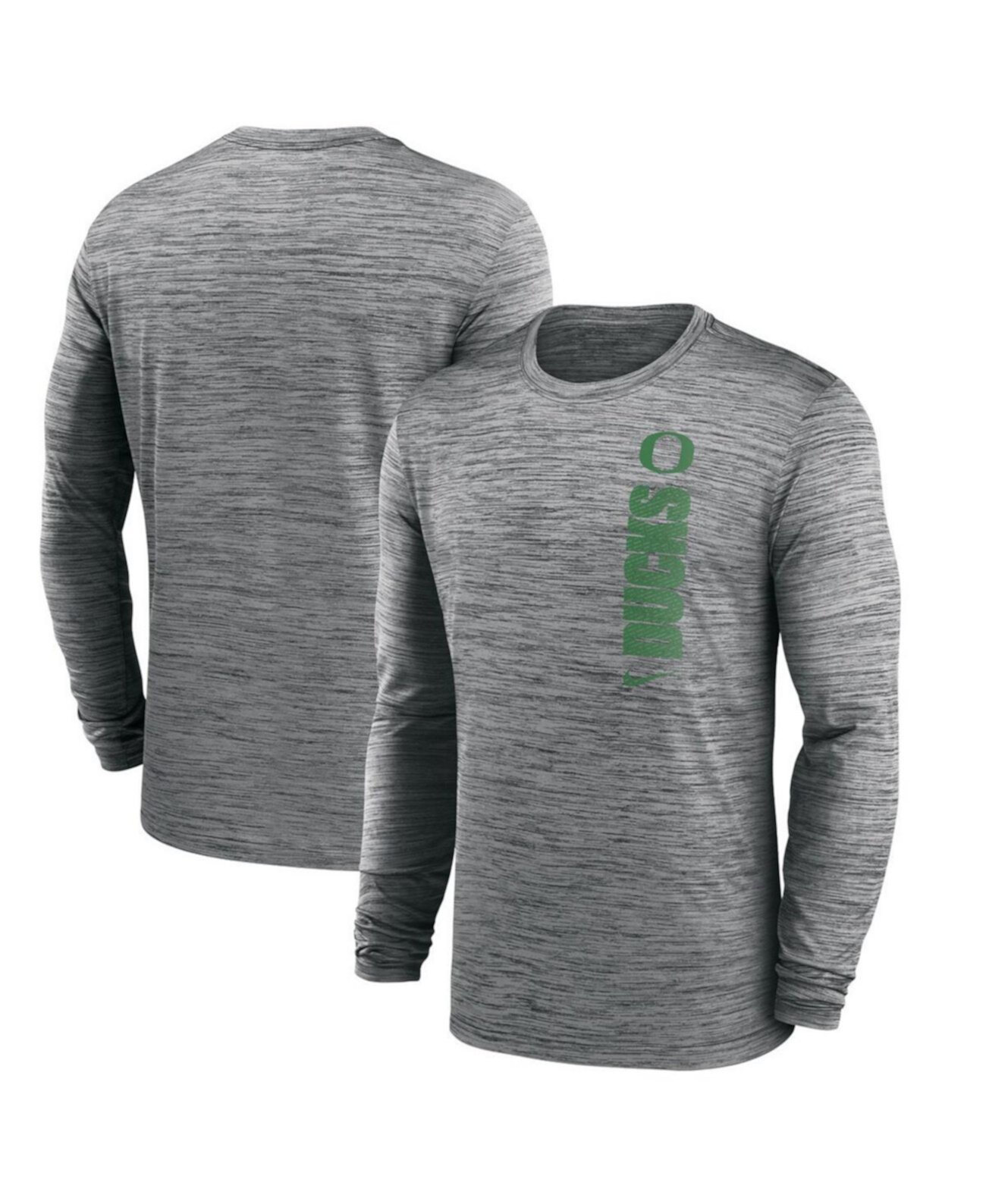 Men's Heather Gray Oregon Ducks 2024 Sideline Velocity Performance Long Sleeve T-Shirt Nike