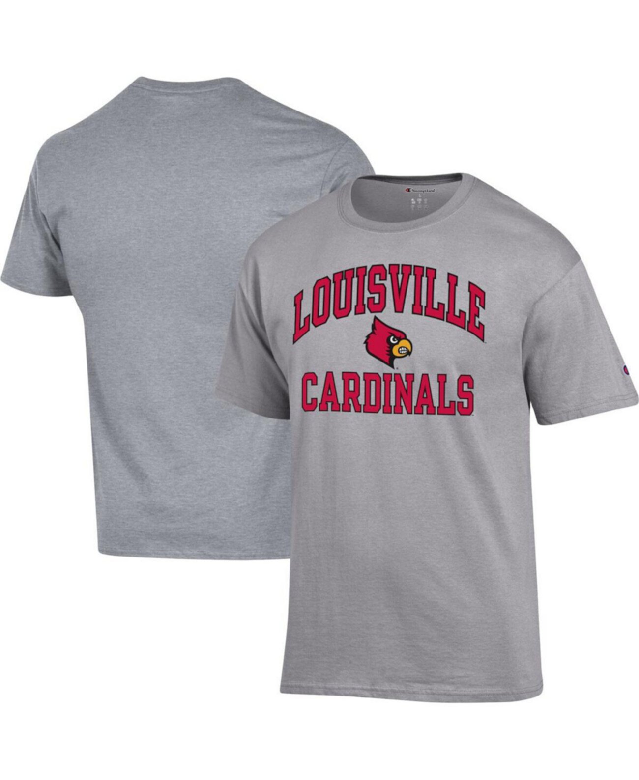 Men's Heather Gray Louisville Cardinals High Motor T-shirt Champion