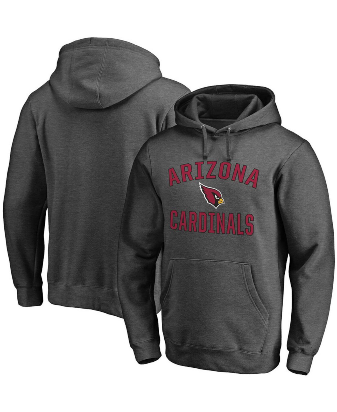 Men's Heathered Charcoal Arizona Cardinals Victory Arch Team Pullover Hoodie Fanatics