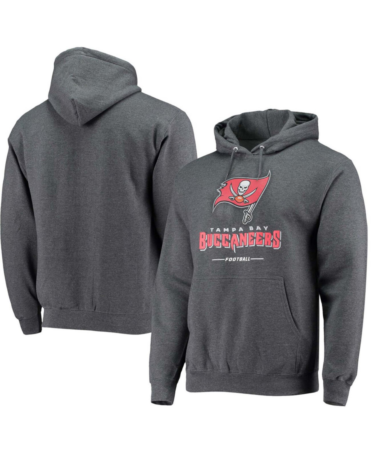 Men's Heathered Charcoal Tampa Bay Buccaneers Team Lockup Pullover Hoodie Fanatics