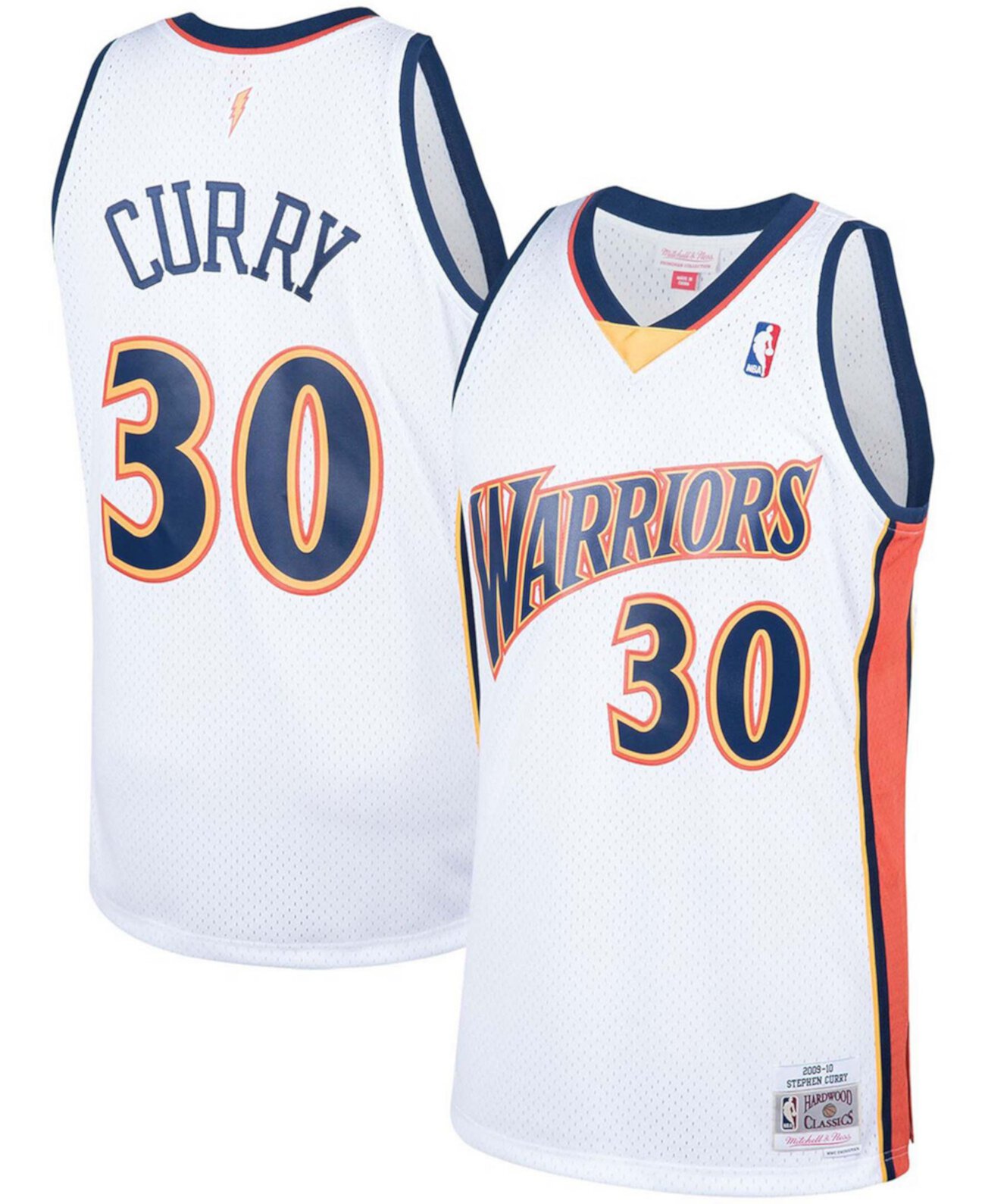 Men's Stephen Curry White Golden State Warriors 2009-10 Hardwood Classics Swingman Jersey Mitchell & Ness