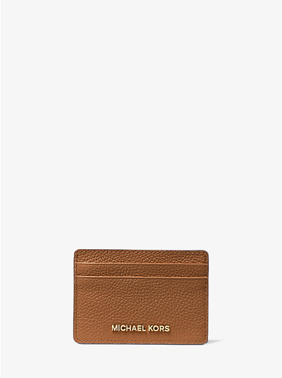 Pebbled Leather Card Case Michael Kors