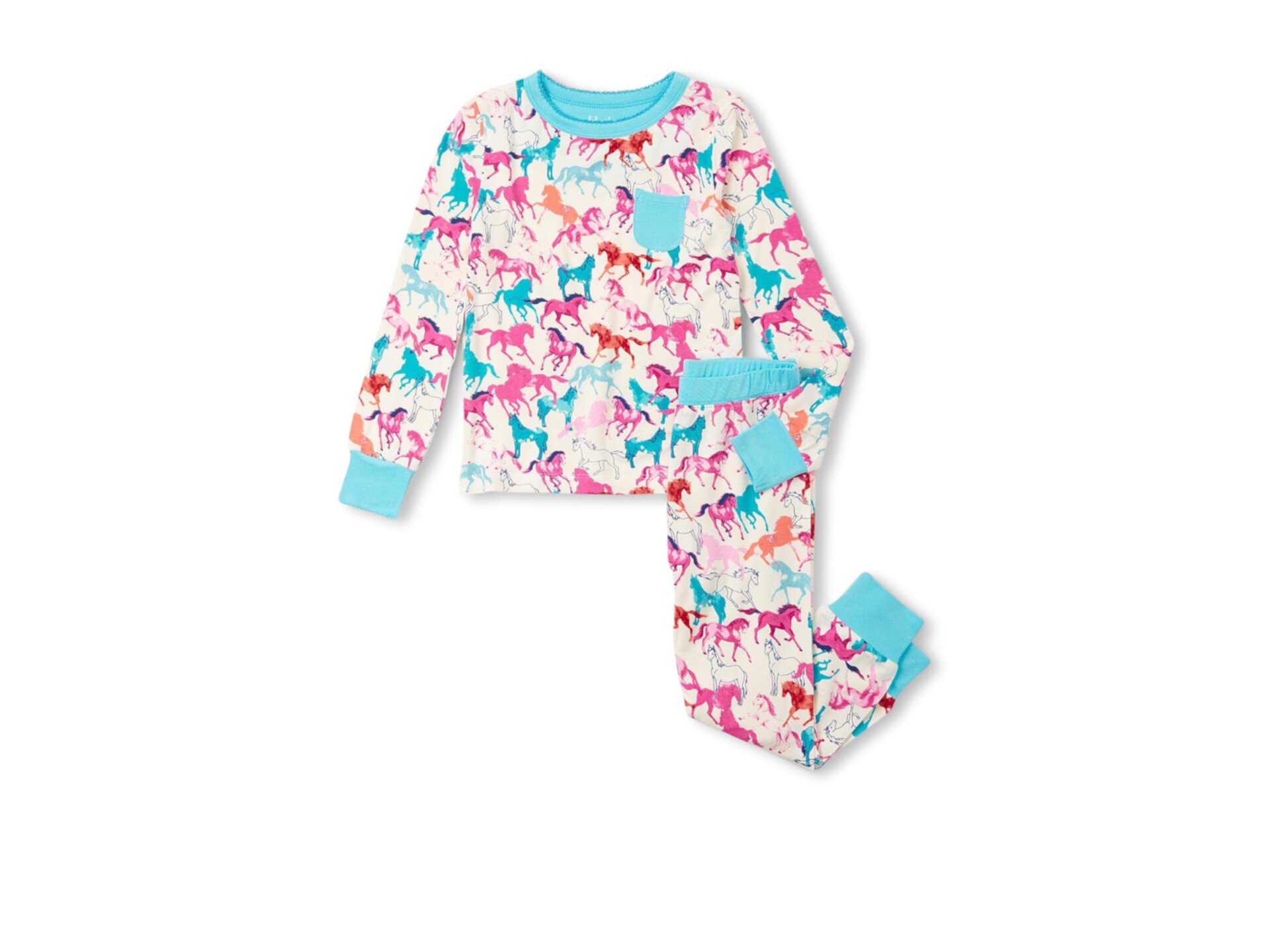 Photo Horses Bamboo Pajama Set (Toddler/Little Kid/Big Kid) Hatley