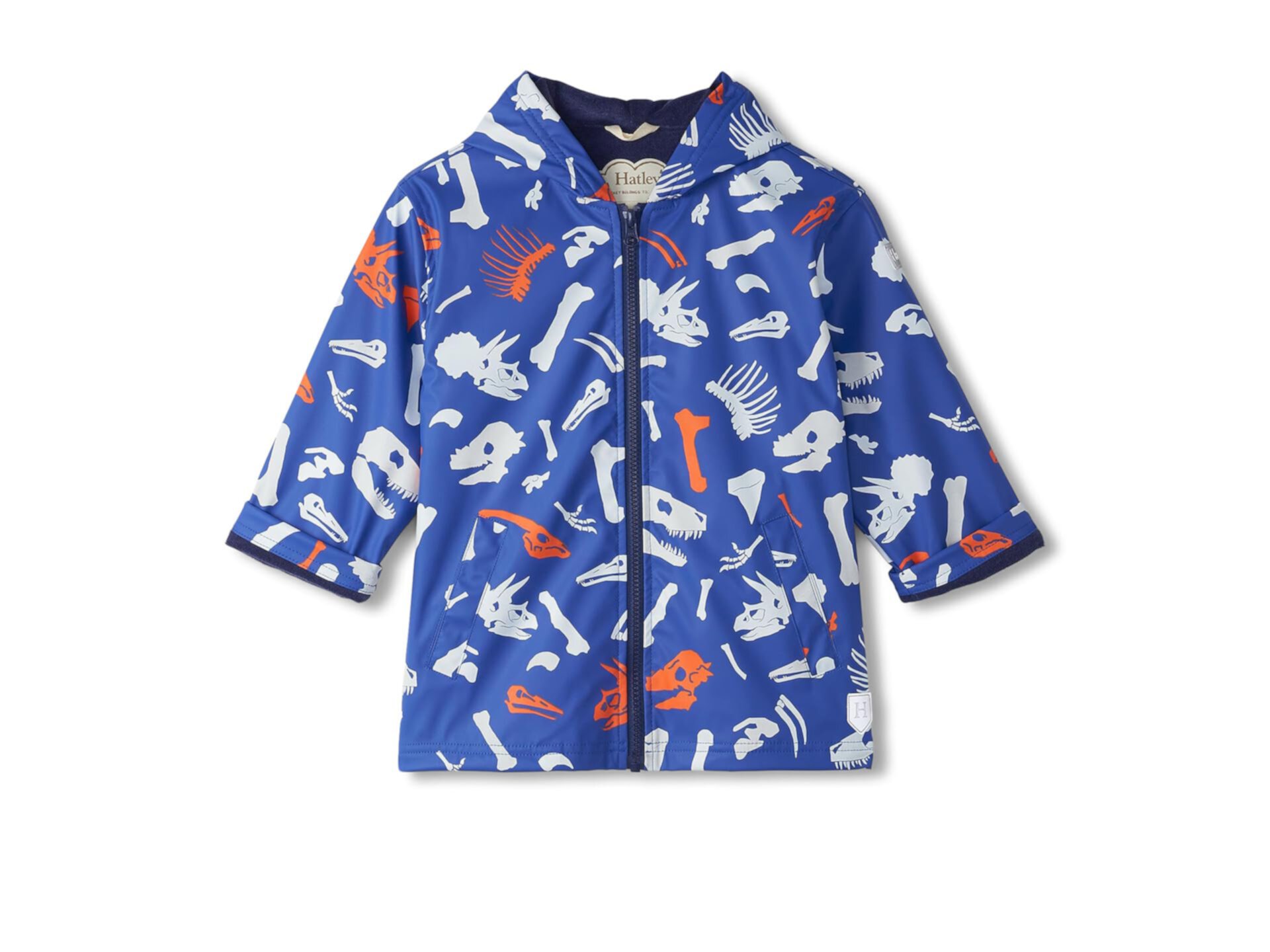 Dino Fossils Colour Changing Zip-Up Rain Jacket (Toddler/Little Kid/Big Kid) Hatley