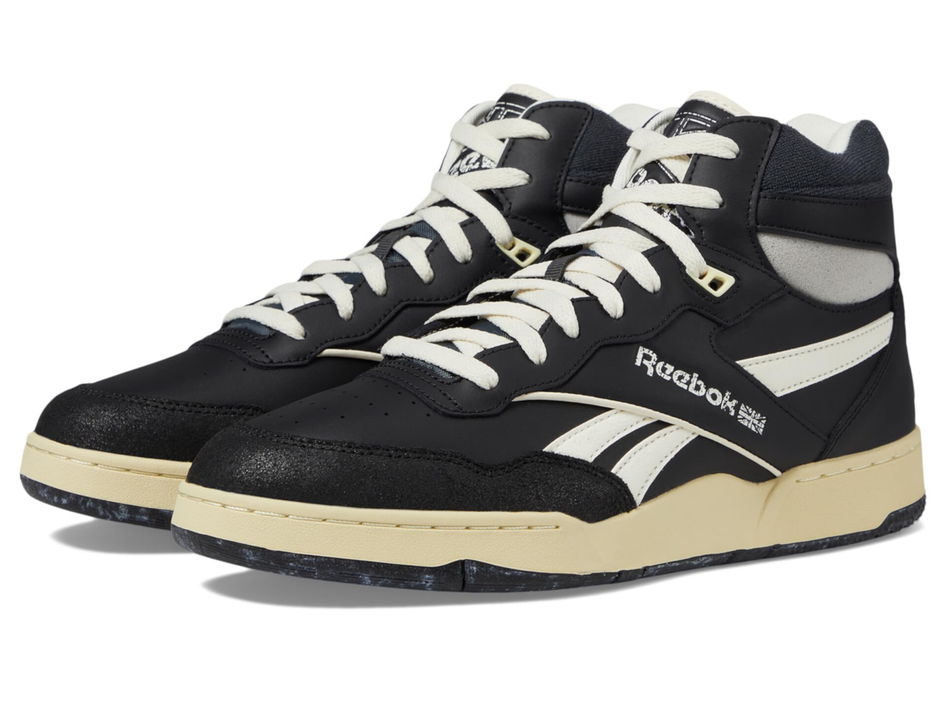 Модные кожаные кроссовки Reebok BB 4000 II Mid с шнуровкой и резиновой подошвой Reebok