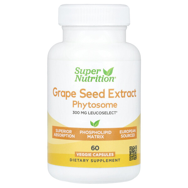 Grape Seed Phytosome, 300 mg, 60 Veggie Capsules Super Nutrition