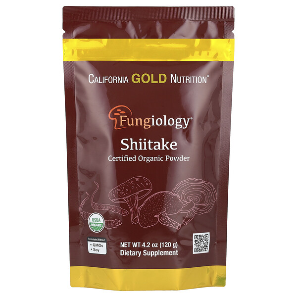 Certified Organic Shiitake Powder (Порошок), 4.2 oz (Унции) (120 g) California Gold Nutrition