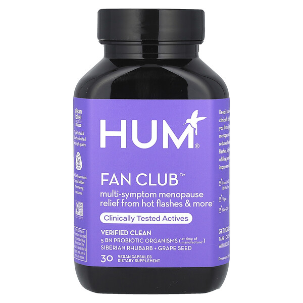 Fan Club™, Multi-Symptom Menopause Relief, 30 Vegan Capsules HUM Nutrition