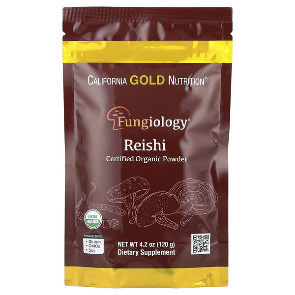 Certified Organic Reishi Powder, 4.2 oz (120 g) California Gold Nutrition