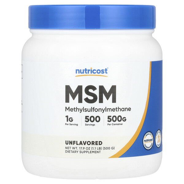 MSM, Unflavored, 17.9 oz (500 g) Nutricost