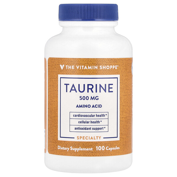 Taurine, 500 mg, 100 Capsules The Vitamin Shoppe