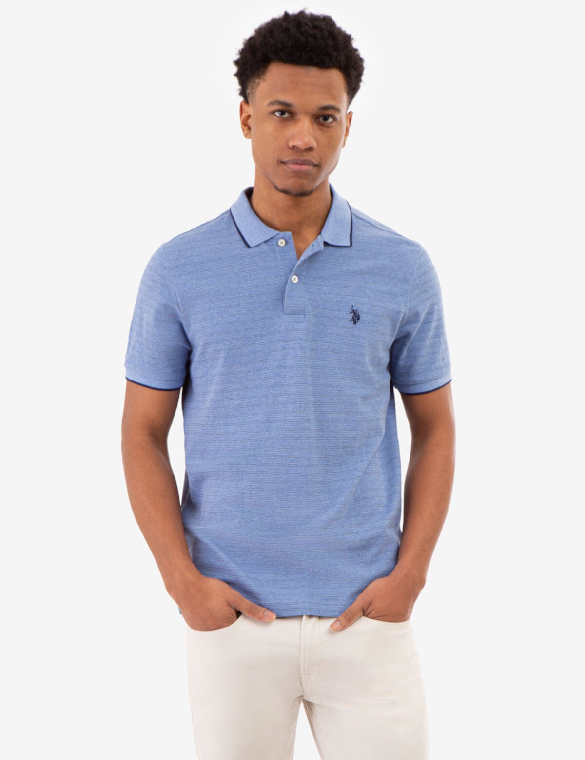 Мужская Поло рубашка U.S. POLO ASSN. JACQUARD MARLED STRIPE U.S. POLO ASSN.