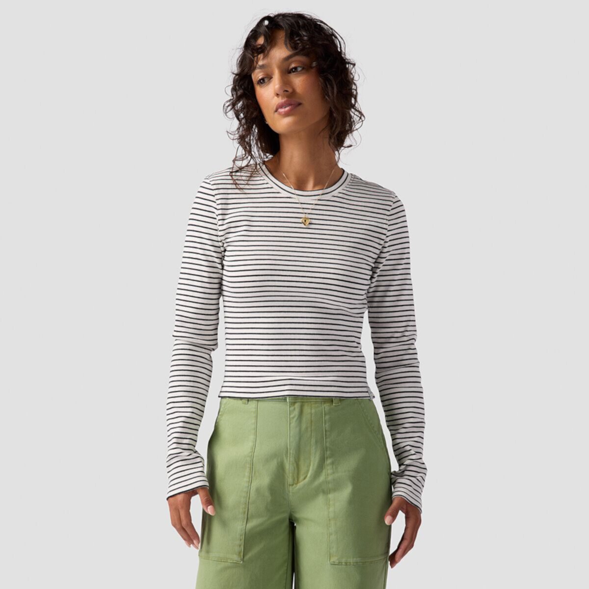 Ribbed Long-Sleeve Tiny Top Stoic