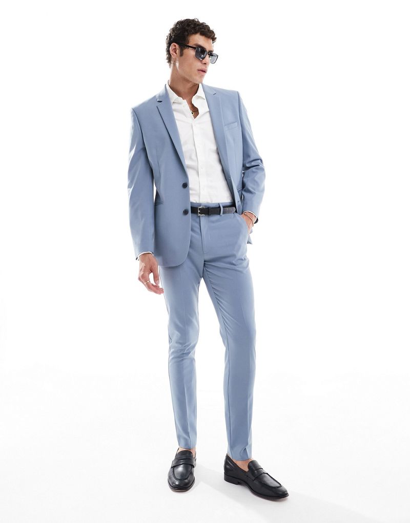 ASOS DESIGN skinny suit pants in blue ASOS DESIGN
