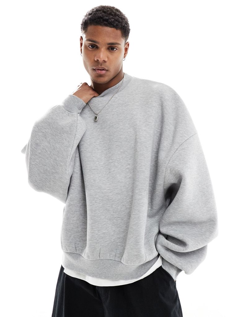 ASOS DESIGN extreme oversized sweatshirt in gray heather ASOS DESIGN