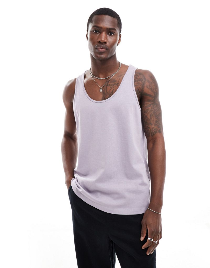 ASOS DESIGN heavyweight tank top in lilac ASOS DESIGN