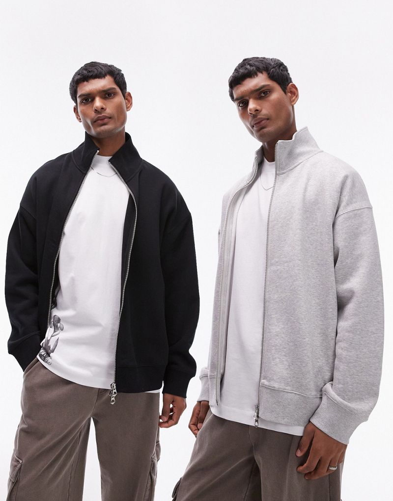 Мужская Толстовка TOPMAN Premium Heavyweight 2 Pack Full Zip Funnel TOPMAN