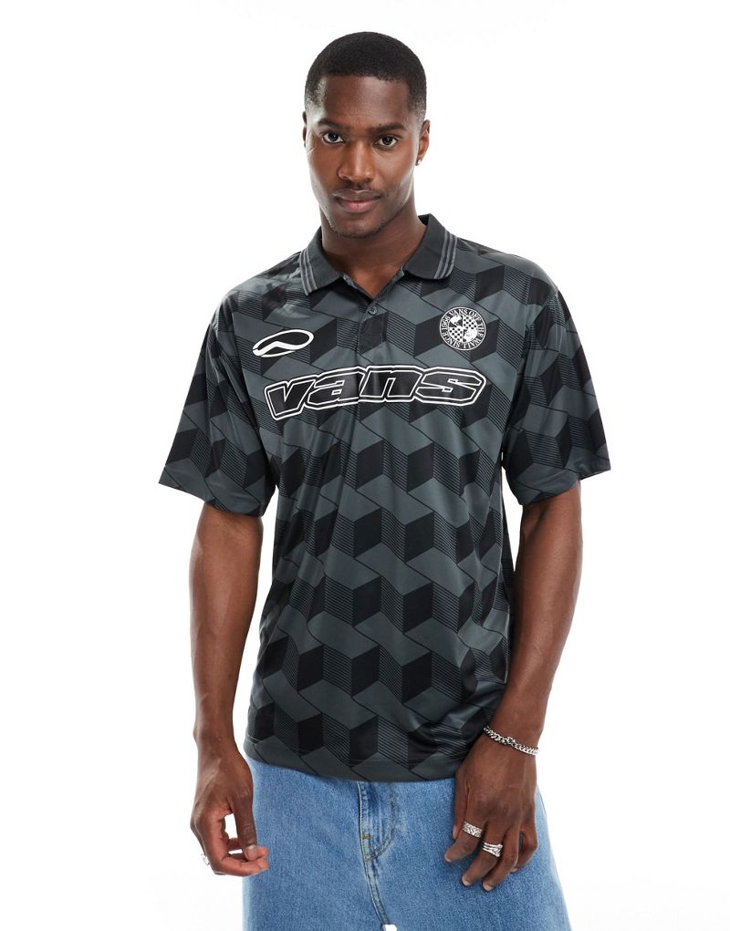 Vans Rigsby soccer polo in black and gray Vans