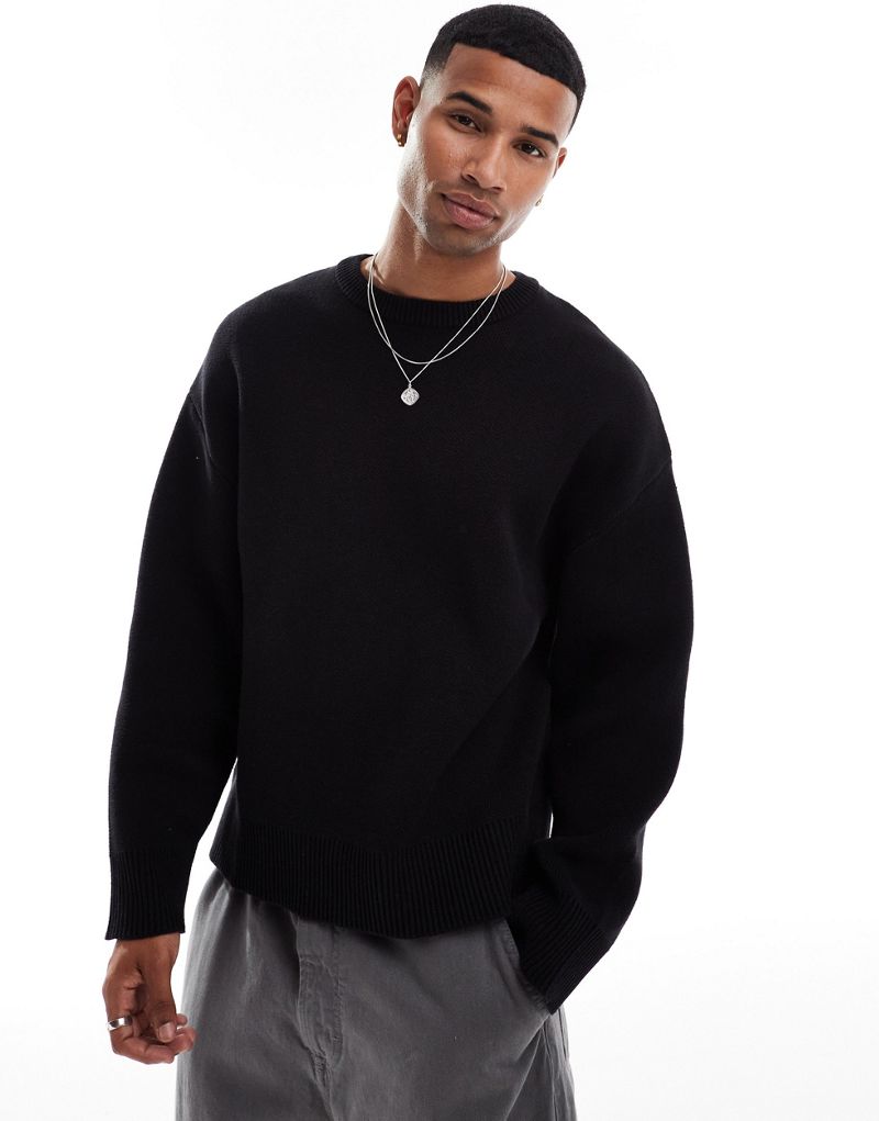 Weekday Cypher oversized sweater in black Weekday