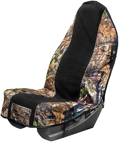 Mossy Oak Camo Car Seat Cover Towel Protector; Protects seats from Sweat, Dirt, Dogs, Kids; Heavy Duty Material, Universal Fit for Cars SUVs MiniVans Trucks, EZ fit, Non Slip Grip, 2pc LPI Truck