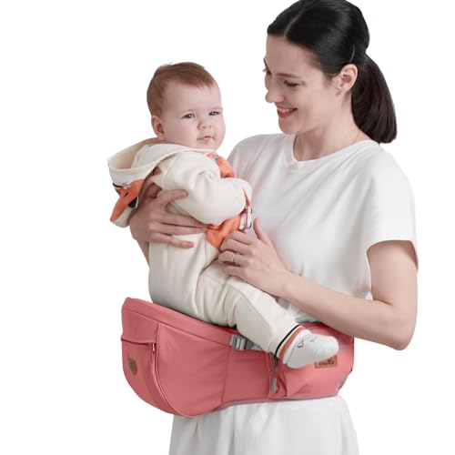 SUNVENO Baby & toddler Carrier with Hip Seat 25-60lbs Designed for More Weight Capacity Certified Ergonomic Toddler Carrier, Grey Sunveno