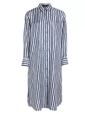 Painter Silk Midi Shirtdress Theory