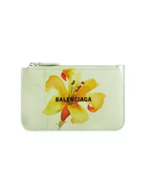 Cash Large Long Coin and Card Holder Floral Print Balenciaga