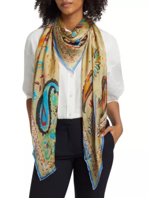 The Fauve Paisley Silk Scarf Jane Carr