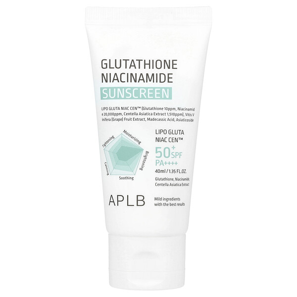 Glutathione Niacinamide Sunscreen, SPF 50+ PA ++++, 1.35 fl oz (40 ml) APLB