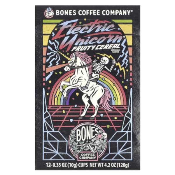 Кофейные чашки Electric Unicorn с фруктовым мюсли, 12 шт., 10 г каждая Bones Coffee Company