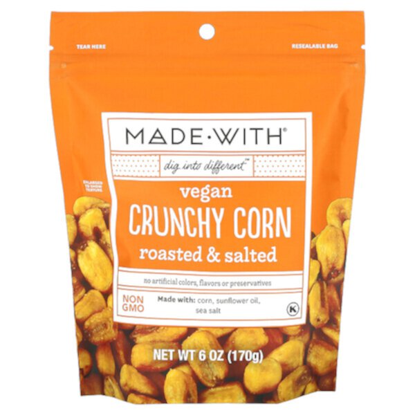 Vegan Crunchy Corn, Roasted & Salted , 6 oz (170 g) Made With